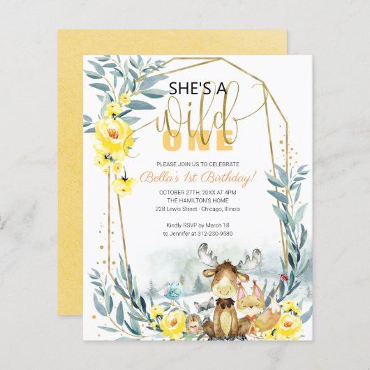 Begroting Ze is een eerste uitnodiging van één dag (Voorkant / Achterkant)