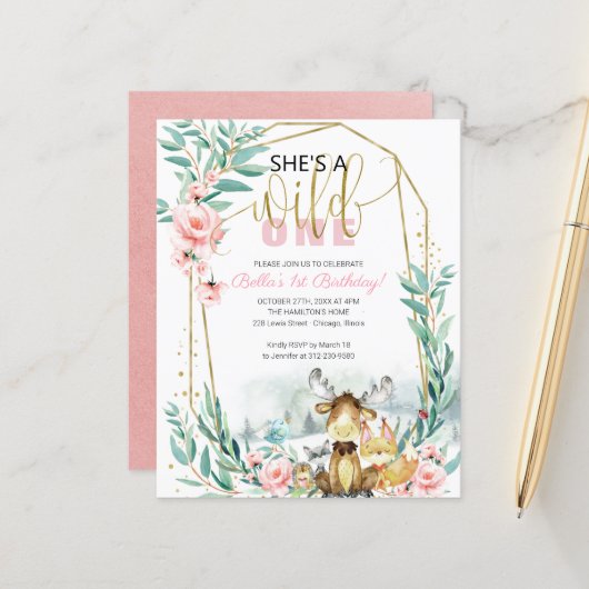 Begroting Ze is een eerste uitnodiging van één dag (Voorkant / Achterkant in situ)