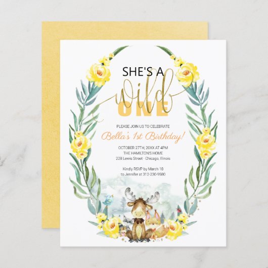 Begroting Ze is een eerste uitnodiging van één dag (Voorkant / Achterkant)