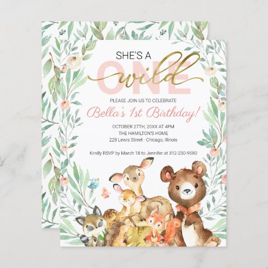 Begroting Ze is een eerste uitnodiging van één dag (Voorkant / Achterkant)