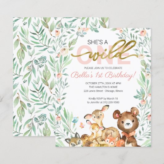 Begroting Ze is een Wilde Eerste Dag Uitnodigingen (Voorkant / Achterkant)