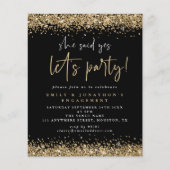 Begroting Ze zei: "Gold Glitter Verloving nodigt u (Voorkant)