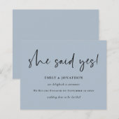 Begroting Ze zei ja blauwe Verloving aankondiging (Voorkant / Achterkant)