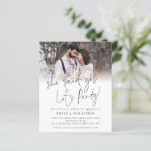 Begroting Ze zei ja Foto Engagement Party uitnodig (Staand voorkant)