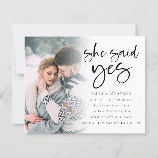 Begroting Ze zei ja QR-code foto opslaan Datum (Voorkant)