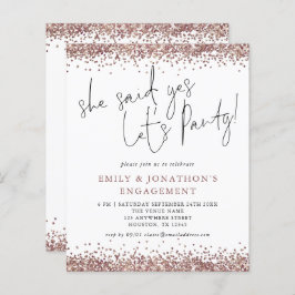 Begroting Ze zei ja Roos Gold Glitter Verloving