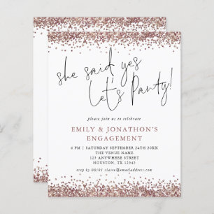 Begroting Ze zei ja Roos Gold Glitter Verloving