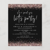 Begroting Ze zei ja Roos Gold Glitter Verloving (Voorkant)