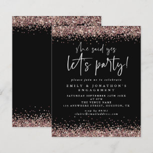 Begroting Ze zei ja Roos Gold Glitter Verloving