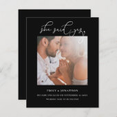 Begroting Ze zei ja Script Photo Black Verloving (Voorkant / Achterkant)