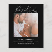 Begroting Ze zei ja Script Photo Black Verloving (Voorkant)