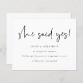 Begroting Ze zei ja Verloving aankondiging (Voorkant / Achterkant)