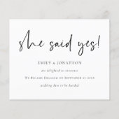 Begroting Ze zei ja Verloving aankondiging (Voorkant)