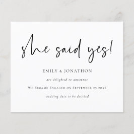 Begroting Ze zei ja Verloving aankondiging