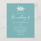 Begroting Zee Glass Blue Starfish Moderne bruiloft Flyer (Voorkant)
