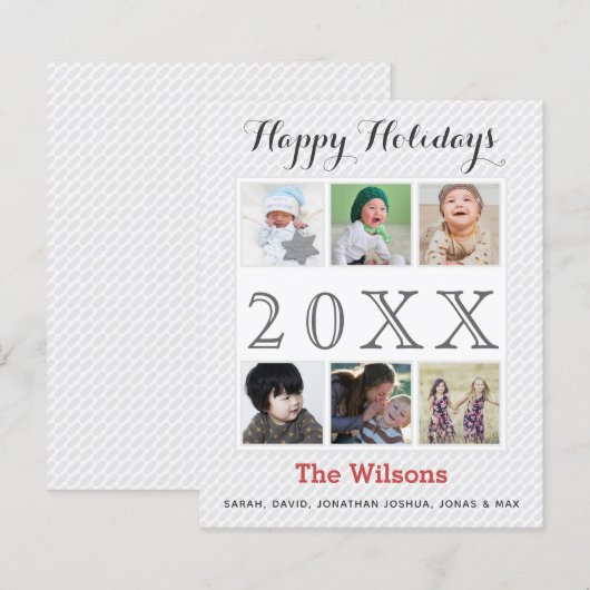 Begroting Zes foto's Collage Foto Holiday Card (Voorkant / Achterkant)
