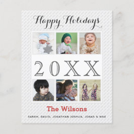 Begroting Zes foto's Collage Foto Holiday Card