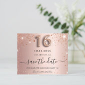 Begroting zoet 16 roos goudglitter behalve datum (Staand voorkant)