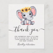 BEGROTING Zonnebloem Elephant Baby shower Dank u w (Voorkant)
