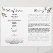 Begroting zonnebloem Simple Photo Funeral Program (Achterkant)