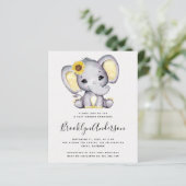 BEGROTING Zonnebloem Uitnodiging tot Baby shower (Staand voorkant)