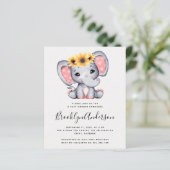 BEGROTING Zonnebloem Uitnodiging tot Baby shower (Staand voorkant)