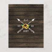 Begroting Zonnebloemen Antlers Uitnodiging tot huw (Achterkant)