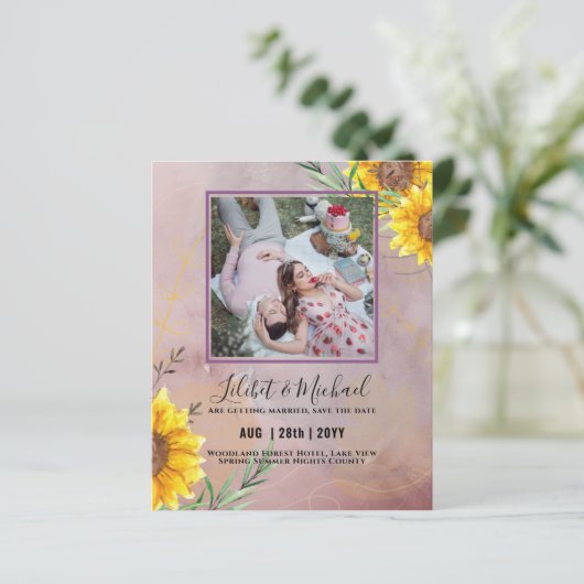 BEGROTING Zonnebloemen FOTO Bewaren Datum plannen  (Staand voorkant)