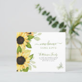 Begroting zonnebloemen moderne bewegende aankondig (Staand voorkant)