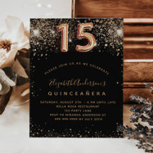 BEGROTING Zwart goudglitter Quinceanera
