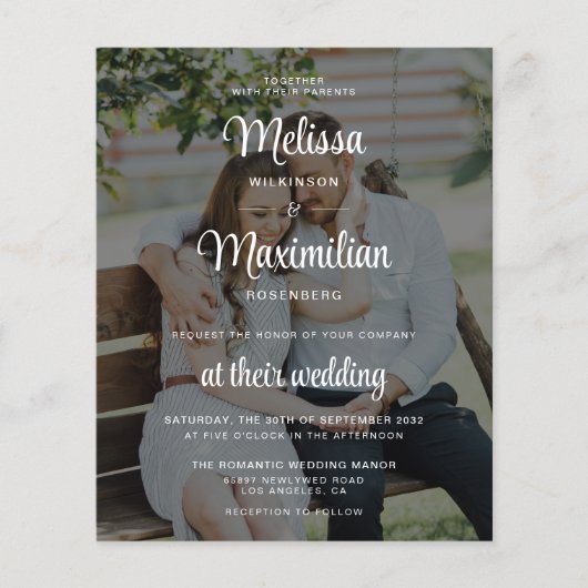 Begroting zwart transparant 2 foto QR-code RSVP (Voorkant)