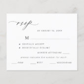 Begroting zwart-wit menu keuze bruiloft rsvp FLYER (Voorkant)