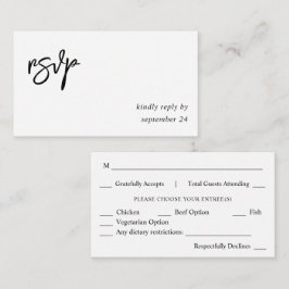 Begroting zwart-witkalligrafie 10 maaltijden informatiekaartje