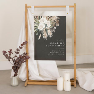 Begroting zwarte boho botanische moderne elegantbl poster