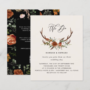 Begroting zwarte Stag terracotta floral rustic ele