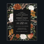 Begroting zwarte terracotta floral rustic elegant flyer<br><div class="desc">Een mooie waterverf voor een florale bruiloft. Met prachtige roest,  terracotta,  wazige roze,  zwarte en groene pasta's met de waterverf eucalyptus. Deze moderne huwelijksuitnodiging zal zeker de stijl bepalen voor je grote dag.</div>