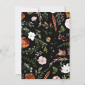 Begroting zwarte terracotta floral rustic elegant  kaart (Achterkant)