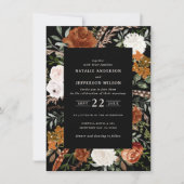 Begroting zwarte terracotta floral rustic elegant  kaart (Voorkant)