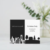 Begroting zwarte witte stad, bewegende aankondigin (Staand voorkant)