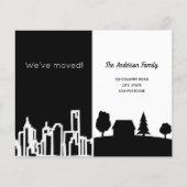 Begroting zwarte witte stad, bewegende aankondigin (Voorkant)