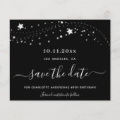 Begroting zwarte zilveren sterren op jaardag, beha flyer (Voorkant)