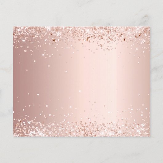 Begrotingbevestiging blush glitter foto bedankt (Achterkant)