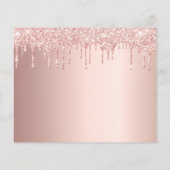 Begrotingbevestiging blush glitter foto bedankt (Achterkant)