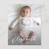 Begrotings-foto witboek geboorte aankondiging (Voorkant)