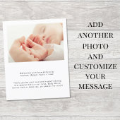 Begrotings-foto witboek geboorte aankondiging