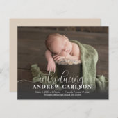 Begrotings-foto witboek geboorte aankondiging (Voorkant / Achterkant)