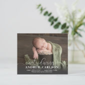 Begrotings-foto witboek geboorte aankondiging (Staand voorkant)