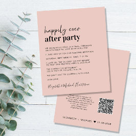 Begrotings QR Code Blush Pink Wedding Reception no