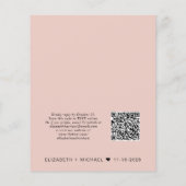 Begrotings QR Code Blush Pink Wedding Reception no (Achterkant)
