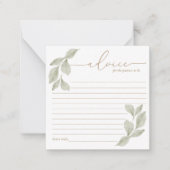 Begrotingsadvies Eucalyptus Baby shower Notitiekaartje (Voorkant)